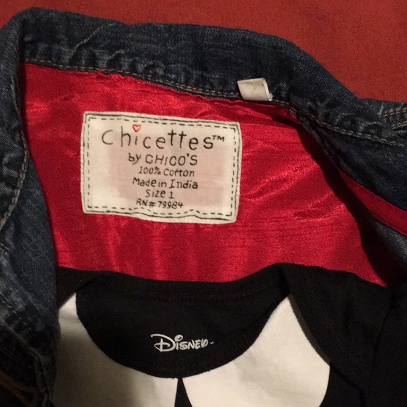 2 pieces for sale, size 18-24 month denim jacket and mini mouse bodysuit. - Picture 2 of 8